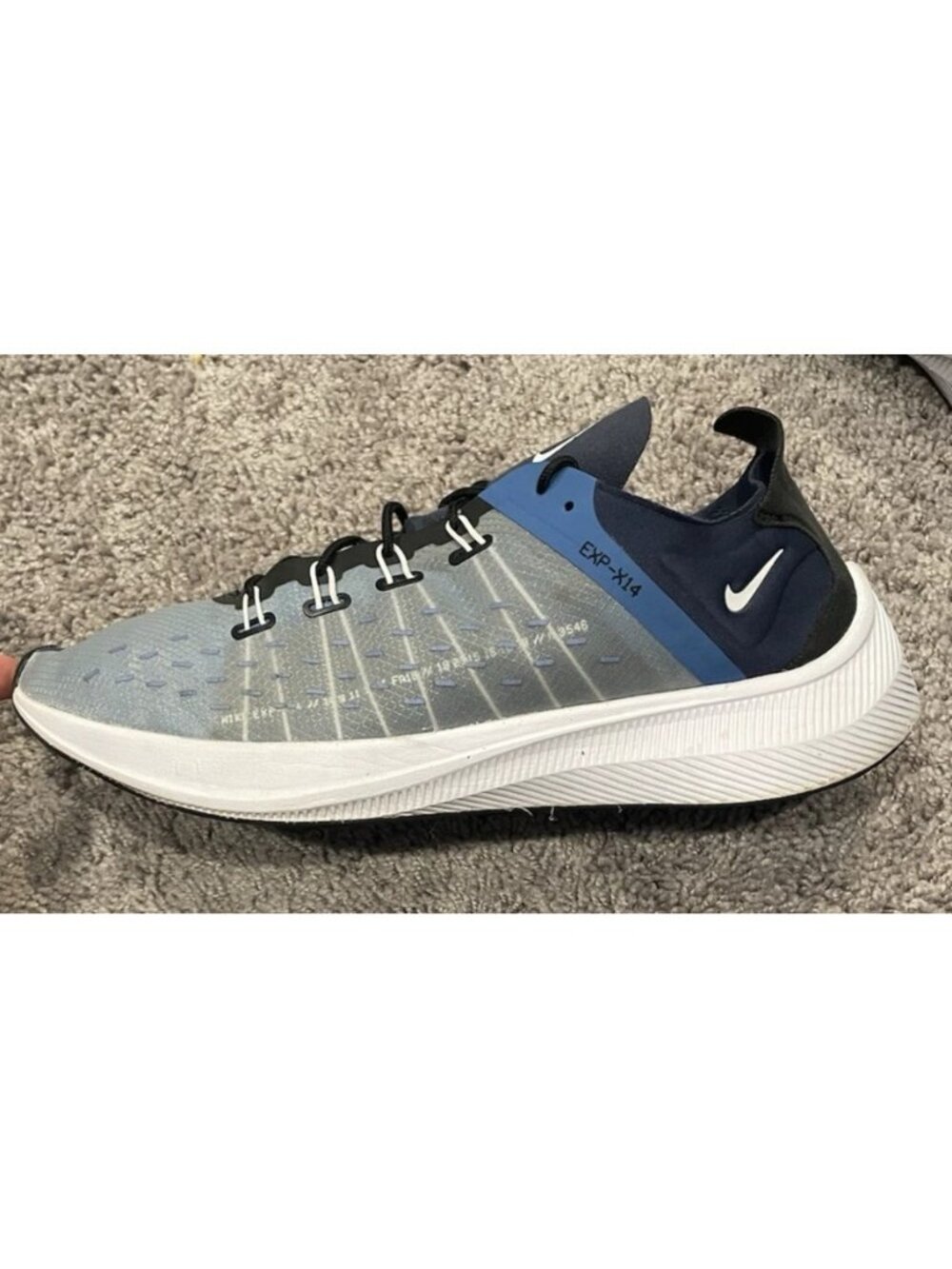 Nike Men's EXP-X14 Running Shoe Size 12.5 Blue White Sneaker A01554-401